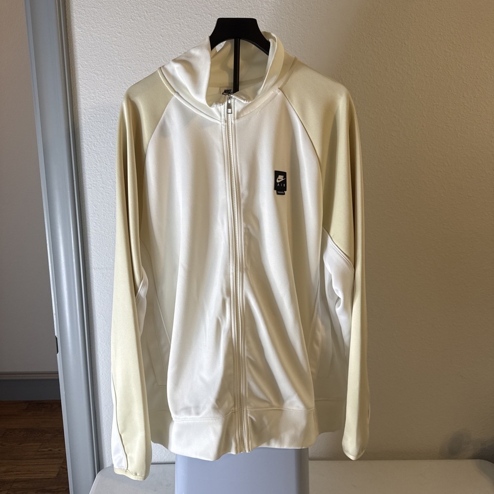Nike Air Poly-Knit Full Zip Jacket Mens Light Khaki White Size 2XL AG2365